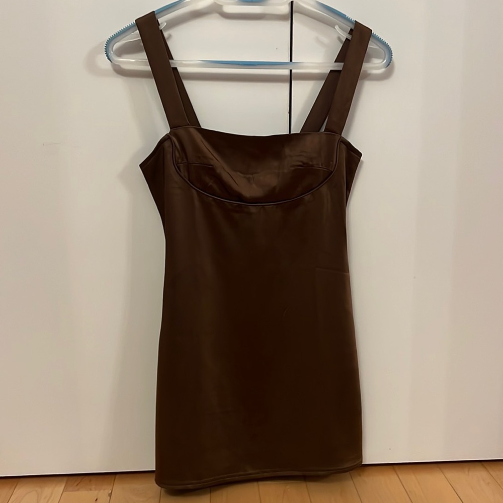 Silk brown Pac-sun mini dress. Size XS!